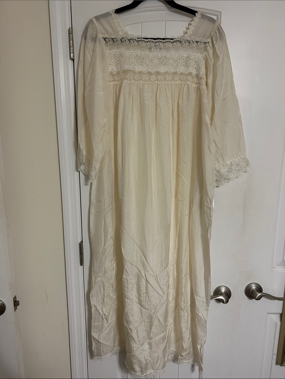 Dior Cream Lace-Trimmed Empire Chemise